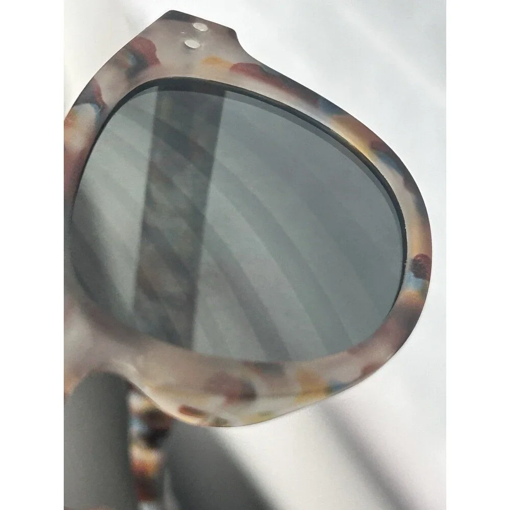 IZIPIZI Round Sunglasses Tortoise Shell Multicolor Frame Gray Polarized Lenses